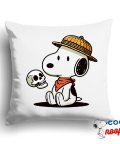 Greatest Snoopy Skull Square Pillow 1