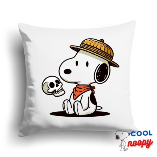 Greatest Snoopy Skull Square Pillow 1