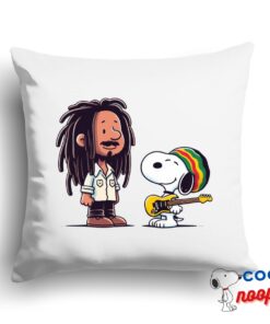 Impressive Snoopy Bob Marley Square Pillow 1