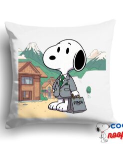 Impressive Snoopy Fendi Square Pillow 1
