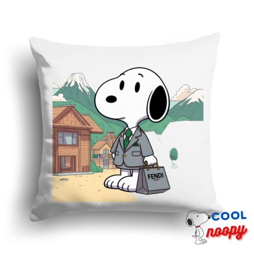 Impressive Snoopy Fendi Square Pillow 1