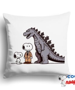 Impressive Snoopy Godzilla Square Pillow 1
