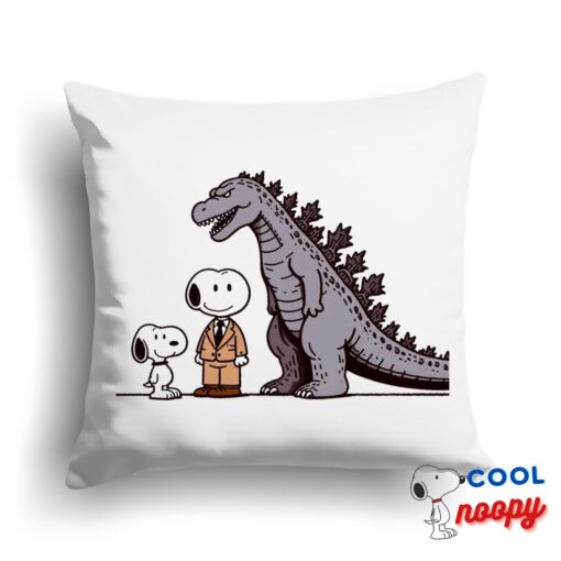 Impressive Snoopy Godzilla Square Pillow 1