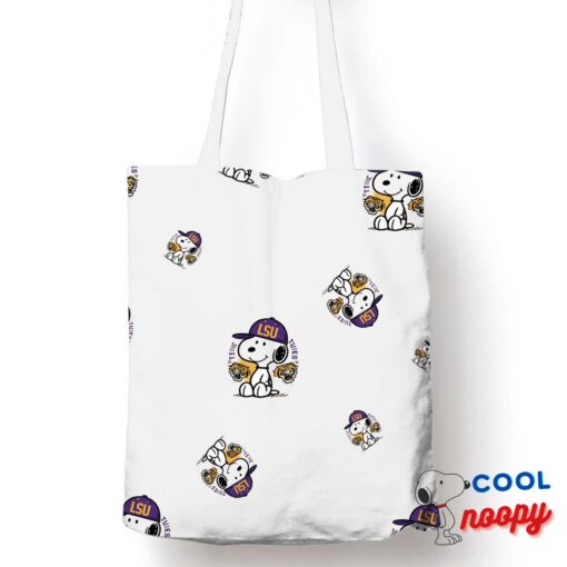Impressive Snoopy Lsu Tigers Logo Tote Bag 1