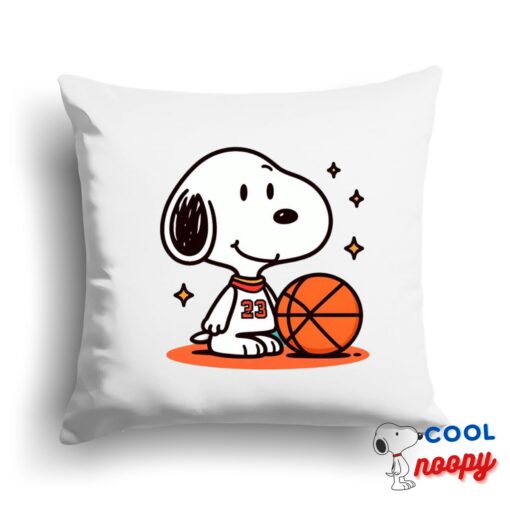 Inexpensive Snoopy Basketball Square Pillow 1