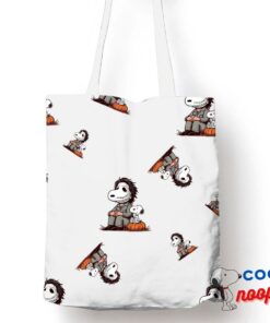 Inexpensive Snoopy Michael Myers Tote Bag 1