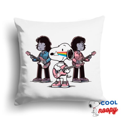 Inexpensive Snoopy Pink Floyd Rock Band Square Pillow 1