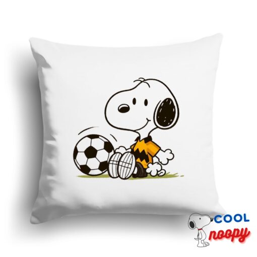 Inexpensive Snoopy Soccer Square Pillow 1