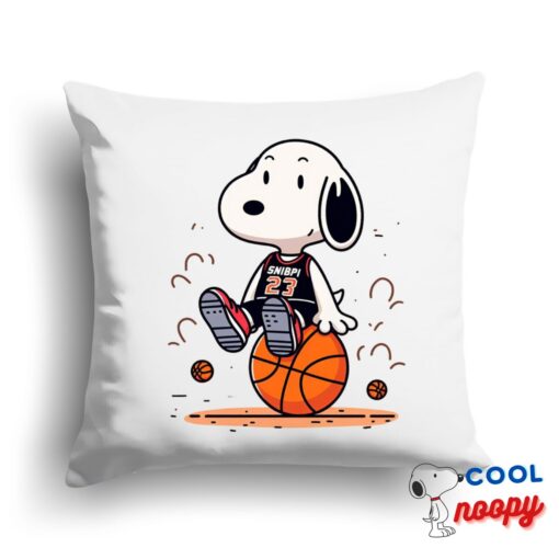Inspiring Snoopy Basketball Square Pillow 1