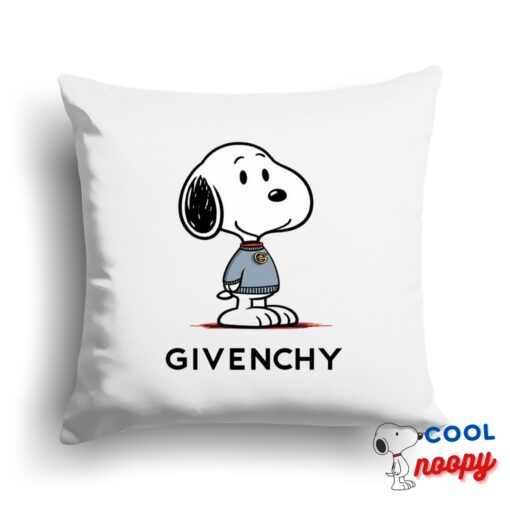 Inspiring Snoopy Givenchy Logo Square Pillow 1