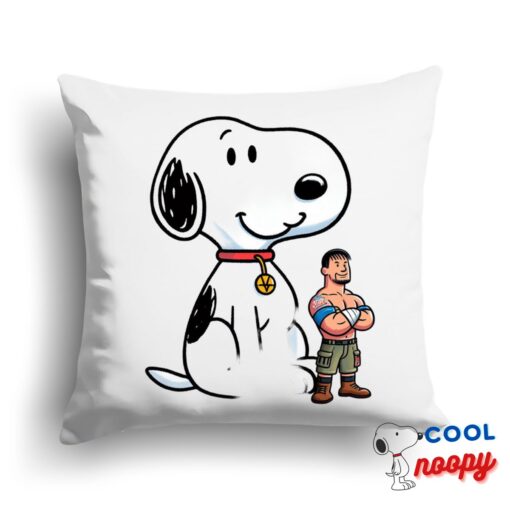 Inspiring Snoopy John Cena Square Pillow 1
