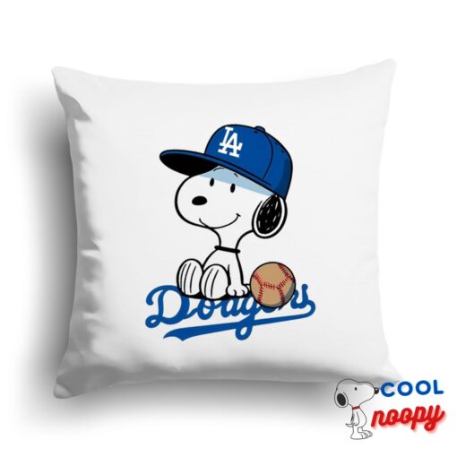 Inspiring Snoopy Los Angeles Dodger Logo Square Pillow 1