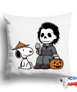 Inspiring Snoopy Michael Myers Square Pillow 1