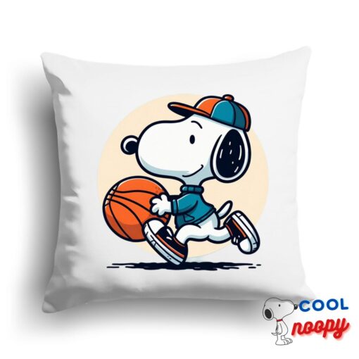 Irresistible Snoopy Basketball Square Pillow 1