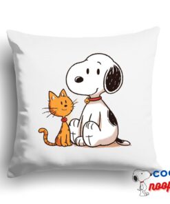Irresistible Snoopy Cat Square Pillow 1