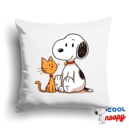 Irresistible Snoopy Cat Square Pillow 1