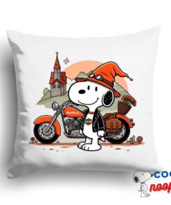 Irresistible Snoopy Harley Davidson Square Pillow 1