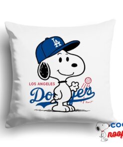 Irresistible Snoopy Los Angeles Dodger Logo Square Pillow 1