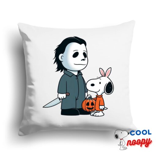 Irresistible Snoopy Michael Myers Square Pillow 1