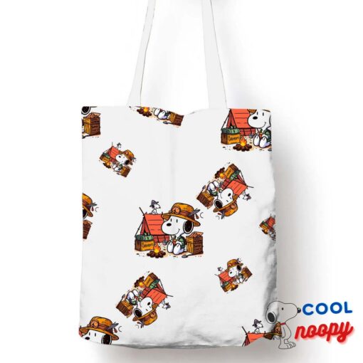 Jaw Dropping Snoopy Camping Tote Bag 1