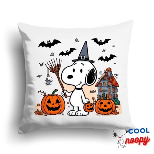Jaw Dropping Snoopy Halloween Square Pillow 1