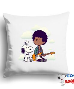 Jaw Dropping Snoopy Jimi Hendrix Square Pillow 1