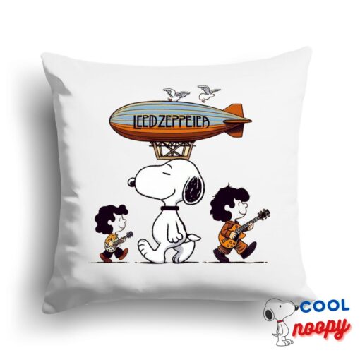 Jaw Dropping Snoopy Led Zeppelin Square Pillow 1
