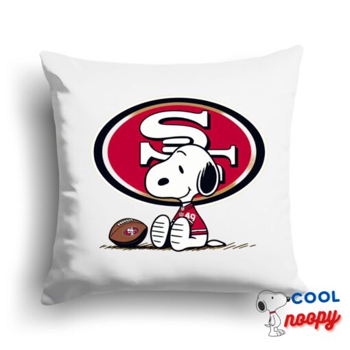 Jaw Dropping Snoopy San Francisco 49ers Logo Square Pillow 1