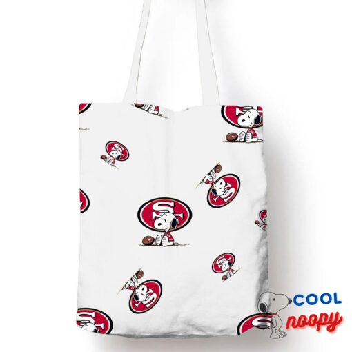 Jaw Dropping Snoopy San Francisco 49ers Logo Tote Bag 1