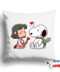 Jaw Dropping Snoopy Valentine Square Pillow 1