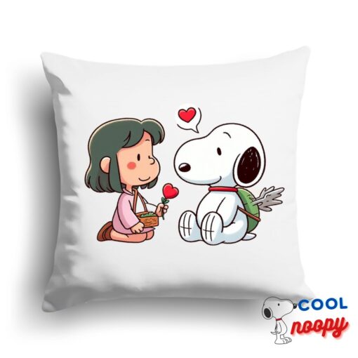 Jaw Dropping Snoopy Valentine Square Pillow 1