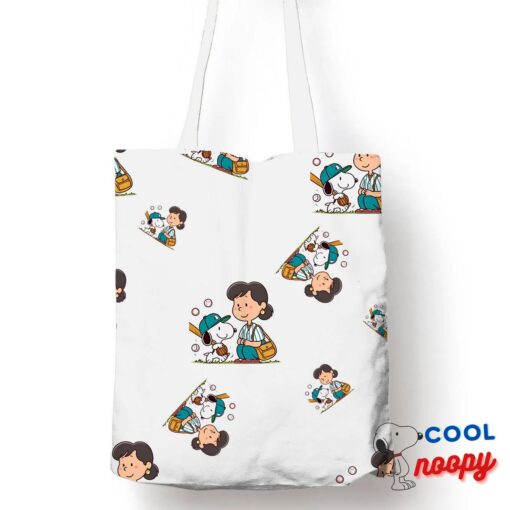 Last Minute Snoopy Baseball Mom Tote Bag 1