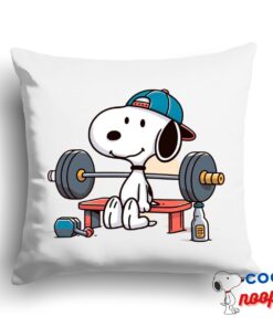 Last Minute Snoopy Gym Square Pillow 1
