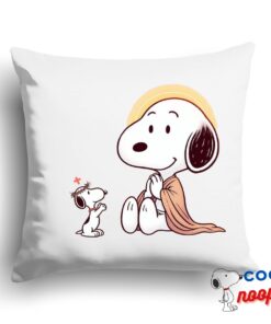 Last Minute Snoopy Jesus Square Pillow 1