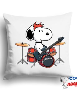 Last Minute Snoopy Metallica Band Square Pillow 1
