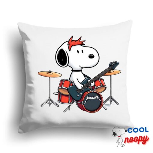 Last Minute Snoopy Metallica Band Square Pillow 1