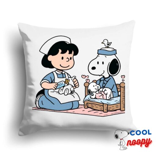 Last Minute Snoopy Nursing Square Pillow 1