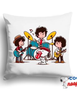 Last Minute Snoopy Rolling Stones Rock Band Square Pillow 1
