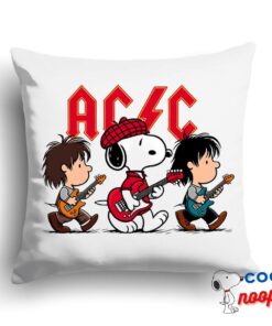Latest Snoopy Acdc Rock Band Square Pillow 1