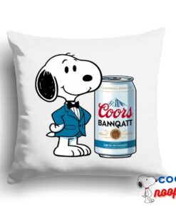 Latest Snoopy Coors Banquet Logo Square Pillow 1