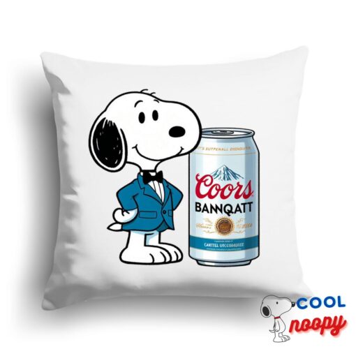 Latest Snoopy Coors Banquet Logo Square Pillow 1