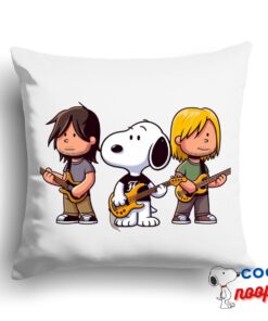 Latest Snoopy Foo Fighters Rock Band Square Pillow 1