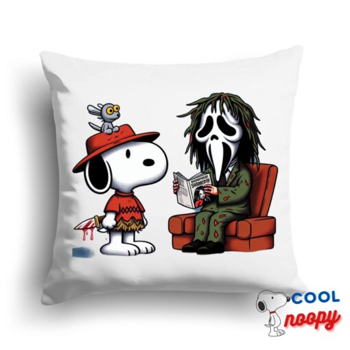 Latest Snoopy Horror Movies Square Pillow 1