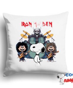 Latest Snoopy Iron Maiden Band Square Pillow 1