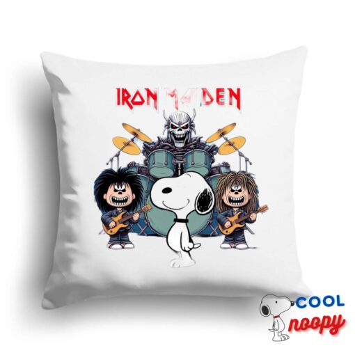 Latest Snoopy Iron Maiden Band Square Pillow 1
