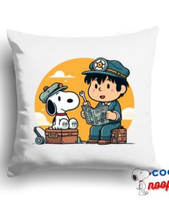 Latest Snoopy Mechanic Square Pillow 1