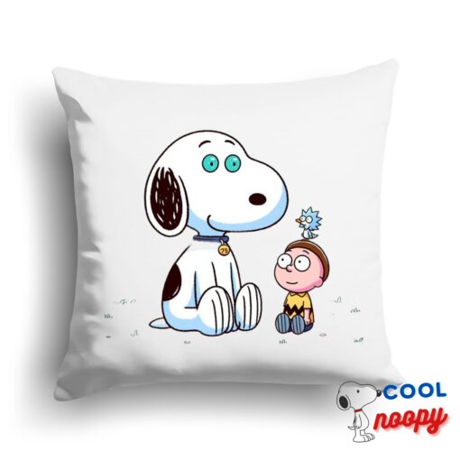 Latest Snoopy Rick And Morty Square Pillow 1