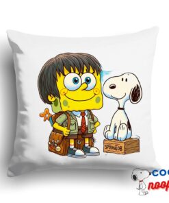 Latest Snoopy Spongebob Movie Square Pillow 1