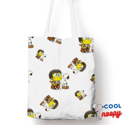 Latest Snoopy Spongebob Movie Tote Bag 1