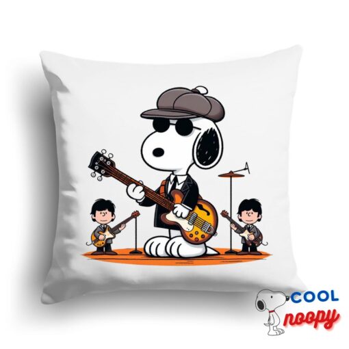 Latest Snoopy The Beatles Rock Band Square Pillow 1